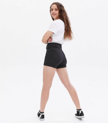 Buy Girls Black Mid Rise Denim Shorts Online at KidsOnly | 263684802